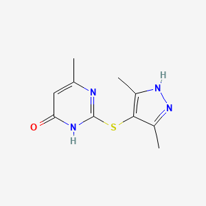 molecular formula C10H12N4OS B13372197 2-[(3,5-dimethyl-1H-pyrazol-4-yl)sulfanyl]-6-methyl-4-pyrimidinol 