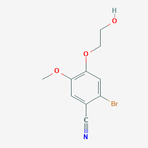 molecular formula C10H10BrNO3 B1337221 2-Bromo-4-(2-hydroxyethoxy)-5-methoxybenzonitrile CAS No. 832674-46-1