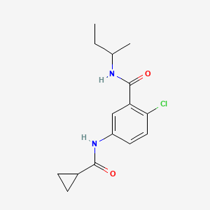 molecular formula C15H19ClN2O2 B13372220 N-(sec-butyl)-2-chloro-5-[(cyclopropylcarbonyl)amino]benzamide 