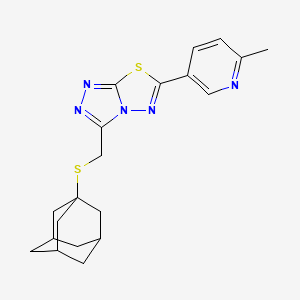 molecular formula C20H23N5S2 B13372234 3-[(1-Adamantylsulfanyl)methyl]-6-(6-methyl-3-pyridinyl)[1,2,4]triazolo[3,4-b][1,3,4]thiadiazole 