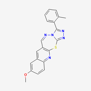 molecular formula C20H15N5OS B13372237 14-methoxy-6-(2-methylphenyl)-2-thia-4,5,7,8,18-pentazatetracyclo[8.8.0.03,7.012,17]octadeca-1(10),3,5,8,11,13,15,17-octaene 