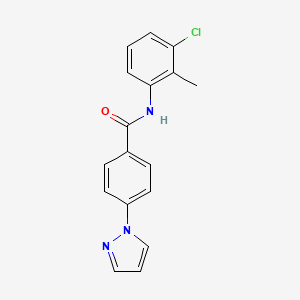 molecular formula C17H14ClN3O B13372262 N-(3-chloro-2-methylphenyl)-4-(1H-pyrazol-1-yl)benzamide 