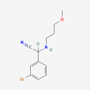molecular formula C12H15BrN2O B13372264 (3-Bromophenyl)[(3-methoxypropyl)amino]acetonitrile 