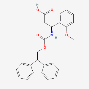 molecular formula C25H23NO5 B1337227 (S)-3-((((9H-Fluoren-9-yl)methoxy)carbonyl)amino)-3-(2-methoxyphenyl)propanoic acid CAS No. 501015-28-7