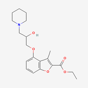molecular formula C20H27NO5 B13372275 Ethyl 4-[2-hydroxy-3-(1-piperidinyl)propoxy]-3-methyl-1-benzofuran-2-carboxylate 