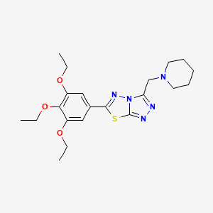 molecular formula C21H29N5O3S B13372277 3-(Piperidin-1-ylmethyl)-6-(3,4,5-triethoxyphenyl)[1,2,4]triazolo[3,4-b][1,3,4]thiadiazole 