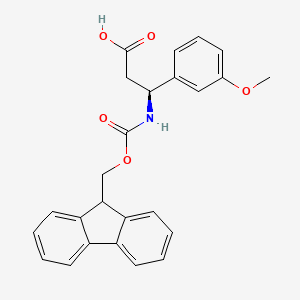 molecular formula C25H23NO5 B1337228 (S)-3-((((9H-Fluoren-9-yl)methoxy)carbonyl)amino)-3-(3-methoxyphenyl)propanoic acid CAS No. 501015-29-8