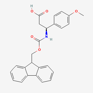 molecular formula C25H23NO5 B1337229 (S)-3-((((9H-Fluoren-9-yl)methoxy)carbonyl)amino)-3-(4-methoxyphenyl)propanoic acid CAS No. 501015-30-1