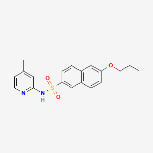 molecular formula C19H20N2O3S B13372291 N-(4-methyl-2-pyridinyl)-6-propoxy-2-naphthalenesulfonamide 