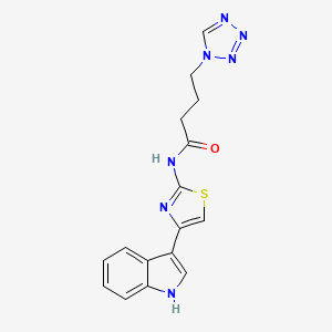 molecular formula C16H15N7OS B13372310 N-[4-(1H-indol-3-yl)-1,3-thiazol-2-yl]-4-(1H-tetraazol-1-yl)butanamide 