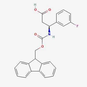 molecular formula C24H20FNO4 B1337233 (S)-3-((((9H-Fluoren-9-yl)methoxy)carbonyl)amino)-3-(3-fluorophenyl)propanoic acid CAS No. 507472-14-2