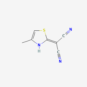molecular formula C7H5N3S B13372333 2-(4-methyl-1,3-thiazol-2(3H)-ylidene)malononitrile 