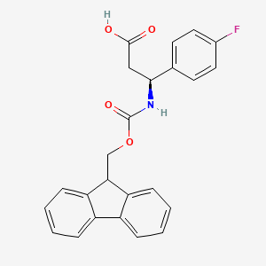 molecular formula C24H20FNO4 B1337234 (S)-3-((((9H-Fluoren-9-yl)methoxy)carbonyl)amino)-3-(4-fluorophenyl)propanoic acid CAS No. 479064-89-6