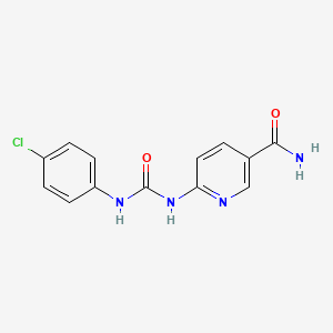 molecular formula C13H11ClN4O2 B13372345 6-{[(4-Chloroanilino)carbonyl]amino}nicotinamide 