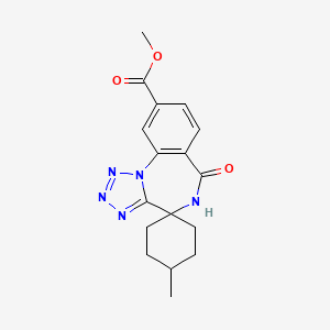 molecular formula C17H19N5O3 B13372390 Methyl 4-methyl-6'-oxo-5',6'-dihydrospiro(cyclohexane-1,4'-tetraazolo[1,5-a][1,4]benzodiazepine)-9'-carboxylate 