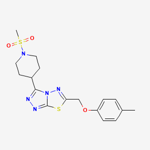 molecular formula C17H21N5O3S2 B13372415 4-Methylphenyl {3-[1-(methylsulfonyl)-4-piperidinyl][1,2,4]triazolo[3,4-b][1,3,4]thiadiazol-6-yl}methyl ether 