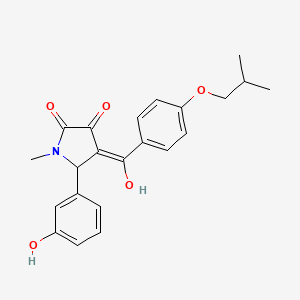 molecular formula C22H23NO5 B13372423 3-hydroxy-5-(3-hydroxyphenyl)-4-(4-isobutoxybenzoyl)-1-methyl-1,5-dihydro-2H-pyrrol-2-one 
