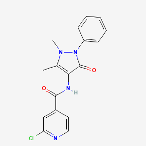 molecular formula C17H15ClN4O2 B13372487 2-chloro-N-(1,5-dimethyl-3-oxo-2-phenyl-2,3-dihydro-1H-pyrazol-4-yl)isonicotinamide 
