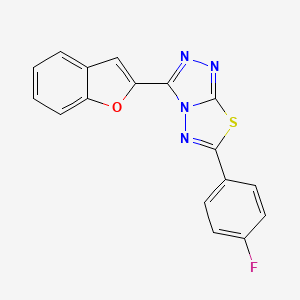 molecular formula C17H9FN4OS B13372541 3-(1-Benzofuran-2-yl)-6-(4-fluorophenyl)[1,2,4]triazolo[3,4-b][1,3,4]thiadiazole 