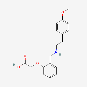 molecular formula C18H21NO4 B13372547 [2-({[2-(4-Methoxyphenyl)ethyl]amino}methyl)phenoxy]acetic acid 