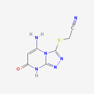 molecular formula C7H6N6OS B13372582 2-[(5-amino-7-oxo-1H-[1,2,4]triazolo[4,3-a]pyrimidin-3-yl)sulfanyl]acetonitrile 