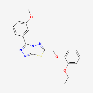 molecular formula C19H18N4O3S B13372593 6-[(2-Ethoxyphenoxy)methyl]-3-(3-methoxyphenyl)[1,2,4]triazolo[3,4-b][1,3,4]thiadiazole 