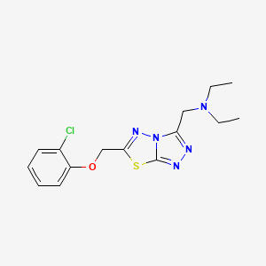 molecular formula C15H18ClN5OS B13372601 N-({6-[(2-chlorophenoxy)methyl][1,2,4]triazolo[3,4-b][1,3,4]thiadiazol-3-yl}methyl)-N,N-diethylamine 