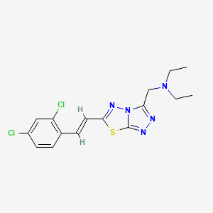 molecular formula C16H17Cl2N5S B13372608 N-({6-[(E)-2-(2,4-dichlorophenyl)ethenyl][1,2,4]triazolo[3,4-b][1,3,4]thiadiazol-3-yl}methyl)-N-ethylethanamine 