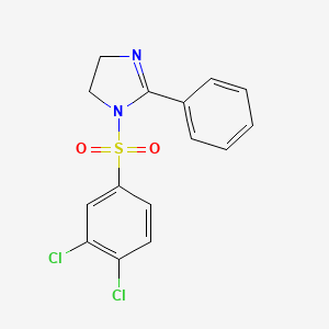 molecular formula C15H12Cl2N2O2S B13372610 1-[(3,4-dichlorophenyl)sulfonyl]-2-phenyl-4,5-dihydro-1H-imidazole 