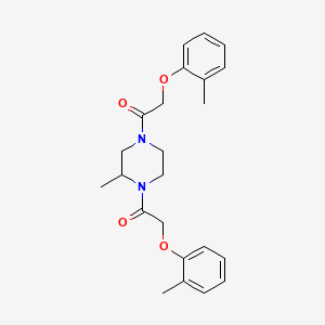 molecular formula C23H28N2O4 B13372631 2-Methyl-1,4-bis[(2-methylphenoxy)acetyl]piperazine 