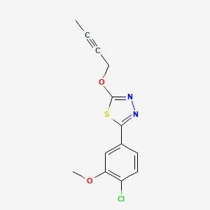 molecular formula C13H11ClN2O2S B13372664 2-(But-2-ynyloxy)-5-(4-chloro-3-methoxyphenyl)-1,3,4-thiadiazole 