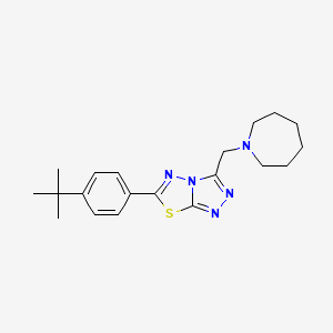 molecular formula C20H27N5S B13372680 3-(1-Azepanylmethyl)-6-(4-tert-butylphenyl)[1,2,4]triazolo[3,4-b][1,3,4]thiadiazole 
