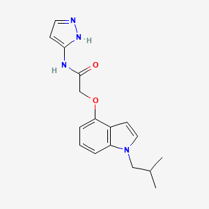 molecular formula C17H20N4O2 B13372684 2-{[1-(2-methylpropyl)-1H-indol-4-yl]oxy}-N-(1H-pyrazol-3-yl)acetamide 