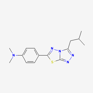 molecular formula C15H19N5S B13372685 N-[4-(3-isobutyl[1,2,4]triazolo[3,4-b][1,3,4]thiadiazol-6-yl)phenyl]-N,N-dimethylamine 
