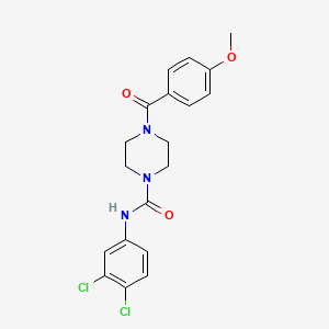 molecular formula C19H19Cl2N3O3 B13372727 N-(3,4-dichlorophenyl)-4-(4-methoxybenzoyl)-1-piperazinecarboxamide 