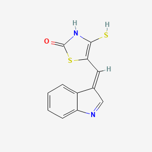 molecular formula C12H8N2OS2 B13372729 (Z)-5-((1H-indol-3-yl)methylene)-4-thioxothiazolidin-2-one 