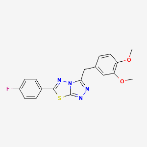 molecular formula C18H15FN4O2S B13372749 3-(3,4-Dimethoxybenzyl)-6-(4-fluorophenyl)[1,2,4]triazolo[3,4-b][1,3,4]thiadiazole 