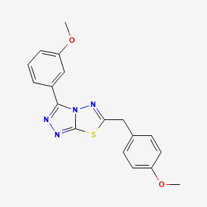 molecular formula C18H16N4O2S B13372755 6-(4-Methoxybenzyl)-3-(3-methoxyphenyl)[1,2,4]triazolo[3,4-b][1,3,4]thiadiazole 