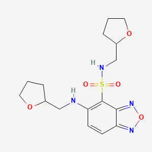 molecular formula C16H22N4O5S B13372777 N-(tetrahydro-2-furanylmethyl)-5-[(tetrahydro-2-furanylmethyl)amino]-2,1,3-benzoxadiazole-4-sulfonamide 