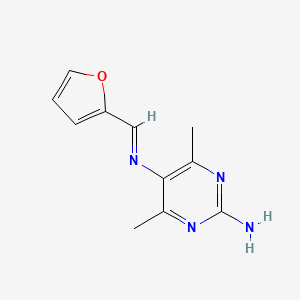 molecular formula C11H12N4O B13372779 N-(2-amino-4,6-dimethyl-5-pyrimidinyl)-N-(2-furylmethylene)amine 