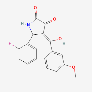 molecular formula C18H14FNO4 B13372786 5-(2-fluorophenyl)-3-hydroxy-4-(3-methoxybenzoyl)-1,5-dihydro-2H-pyrrol-2-one 