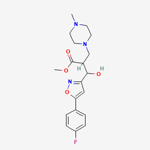 molecular formula C19H24FN3O4 B13372796 Methyl 3-[5-(4-fluorophenyl)-3-isoxazolyl]-3-hydroxy-2-[(4-methyl-1-piperazinyl)methyl]propanoate 