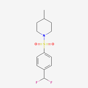 molecular formula C13H17F2NO2S B13372798 1-{[4-(Difluoromethyl)phenyl]sulfonyl}-4-methylpiperidine 