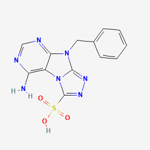 molecular formula C13H11N7O3S B13372809 5-amino-9-benzyl-9H-[1,2,4]triazolo[3,4-f]purine-3-sulfonic acid 