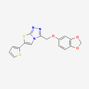 molecular formula C16H11N3O3S2 B13372828 1,3-Benzodioxol-5-yl [6-(2-thienyl)[1,3]thiazolo[2,3-c][1,2,4]triazol-3-yl]methyl ether 