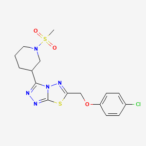 molecular formula C16H18ClN5O3S2 B13372848 4-Chlorophenyl {3-[1-(methylsulfonyl)-3-piperidinyl][1,2,4]triazolo[3,4-b][1,3,4]thiadiazol-6-yl}methyl ether 
