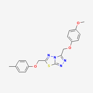molecular formula C19H18N4O3S B13372852 3-[(4-Methoxyphenoxy)methyl]-6-[(4-methylphenoxy)methyl][1,2,4]triazolo[3,4-b][1,3,4]thiadiazole 