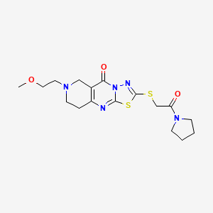molecular formula C17H23N5O3S2 B13372892 7-(2-methoxyethyl)-2-{[2-oxo-2-(1-pyrrolidinyl)ethyl]sulfanyl}-6,7,8,9-tetrahydro-5H-pyrido[4,3-d][1,3,4]thiadiazolo[3,2-a]pyrimidin-5-one 
