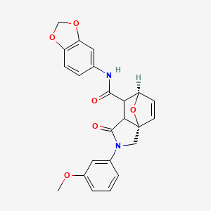 molecular formula C23H20N2O6 B13372921 N-(1,3-benzodioxol-5-yl)-2-(3-methoxyphenyl)-3-oxo-2,3,3a,4-tetrahydro-5,7a-epoxyisoindole-4-carboxamide 