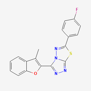 molecular formula C18H11FN4OS B13372927 6-(4-Fluorophenyl)-3-(3-methyl-1-benzofuran-2-yl)[1,2,4]triazolo[3,4-b][1,3,4]thiadiazole 